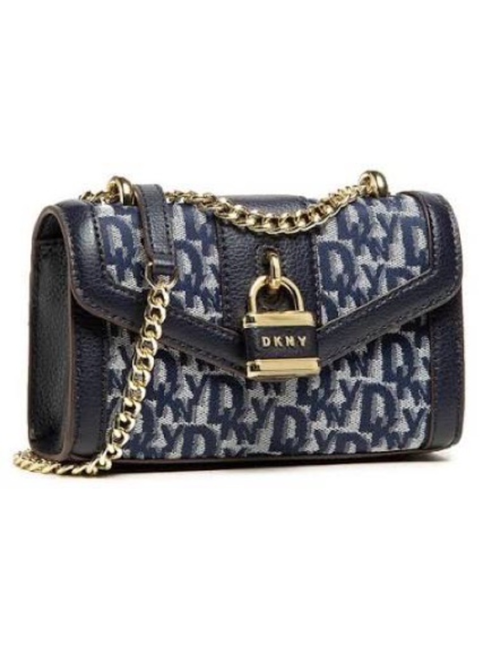 DKNY Ella shoulder Purse Blue Gold